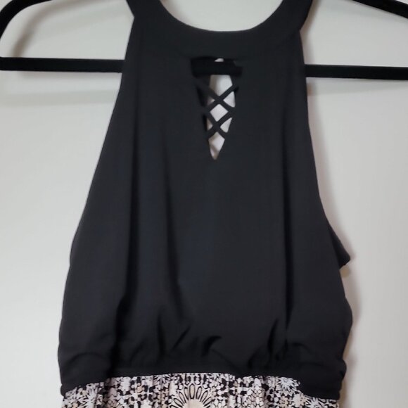 Trixxi Clothing Co. Black & Cream Halter Dress Maxi - Picture 5 of 7